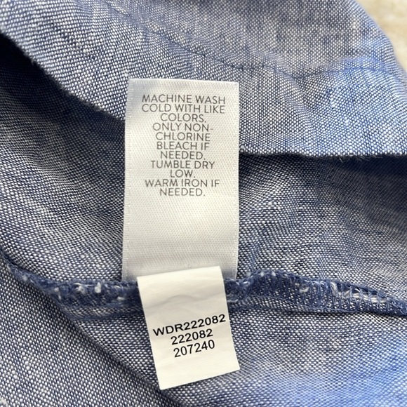 J. Jill | Love Linen 100% Linen Collared Shirt Dress | Cham | Petite Medium (MP) - Picture 11 of 13